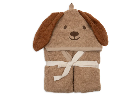 Cape de bain bébé Diego Dog en éponge marron - Jollein