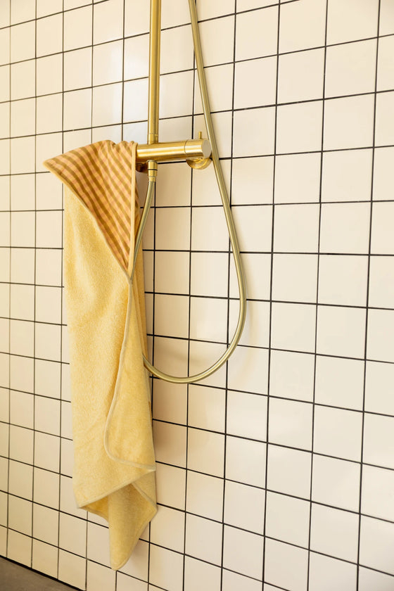 Cape de bain Cafi Champêtre Orange Apaches – serviette bébé en coton éponge avec capuche imprimée fleurie