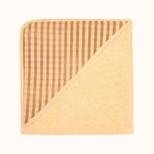  Cape de bain Cafi Faïence Olive Apaches – serviette bébé en éponge avec capuche rayée
