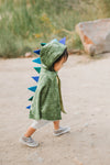 Cape dragon enfant verte avec capuche et pics bleus – déguisement dragon 1-3 ans Great Pretenders