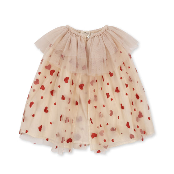 Cape de fée - Coeur rouge à paillettes - Konges Sløjd