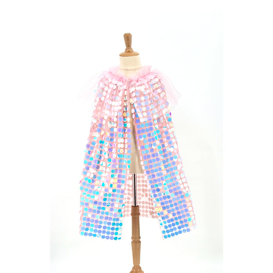 Cape rose enfant à sequins iridescents Galaxia – déguisement féerique princesse