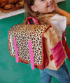 Cartable léopard Hello Hossy rose et beige pour enfant 2 à 5 ans