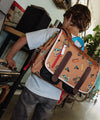 Cartable enfant Mascots Ride Hello Hossy marron avec motifs skate et surf pour enfants 2 à 5 ans