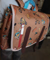 Cartable enfant Mascots Ride Hello Hossy marron avec motifs skate et surf pour enfants 2 à 5 ans