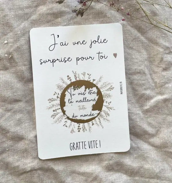 Carte annonce à gratter "Tata" - Papier Poetic