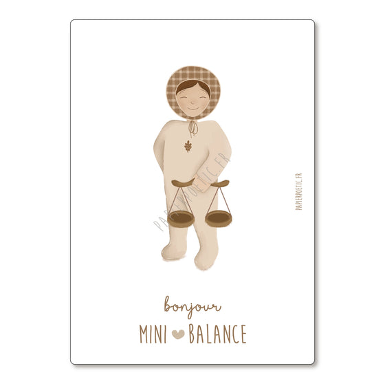 Carte astrologique bébé Mini Balance – signe astrologique Balance – Papier Poetic