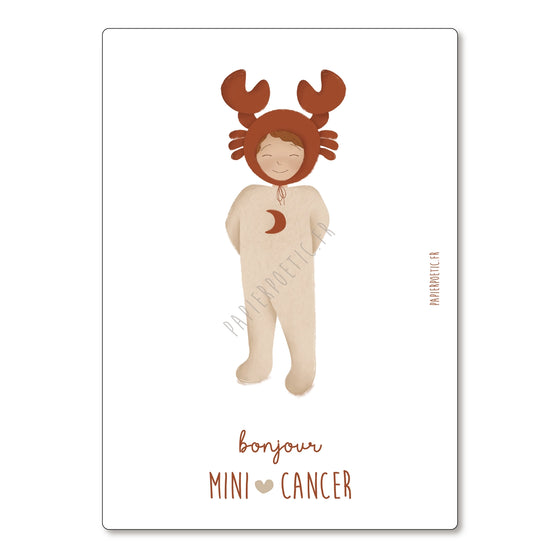Carte astrologique bébé Mini Cancer – signe astrologique Cancer – illustration Papier Poetic