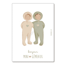  Carte astrologique Mini Gémeaux – signe astrologique bébé – illustration poétique Papier Poetic