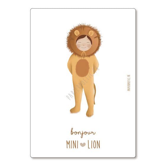 Carte astrologique Mini Lion – signe astrologique enfant – illustration naissance Papier Poetic