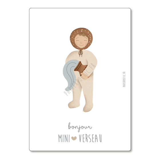Carte astrologique Mini Verseau – illustration signe du zodiaque pour enfant – Papier Poetic