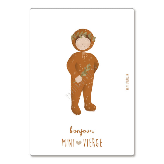 Carte astrologique Mini Vierge – illustration signe astrologique enfant – Papier Poetic