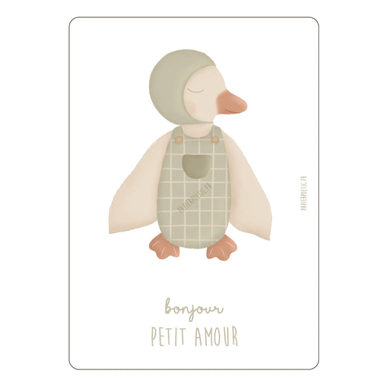 Carte doudou canard boy Papier Poetic.