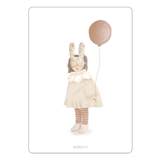 Carte enfant lapin Papier poetic.