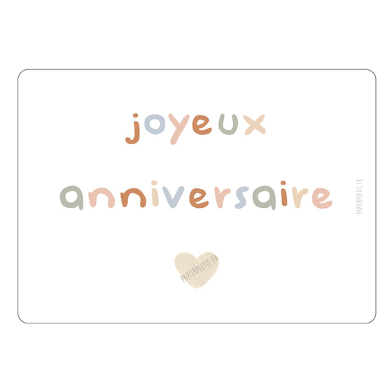 Carte joyeux anniversaire pastel Papier Poetic.