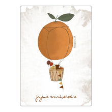  Carte d'anniversaire "Montgolfière Orange" - Papier Poetic