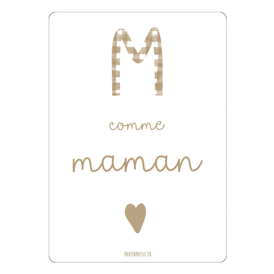 Carte "M comme Maman", Papier Poetic.
