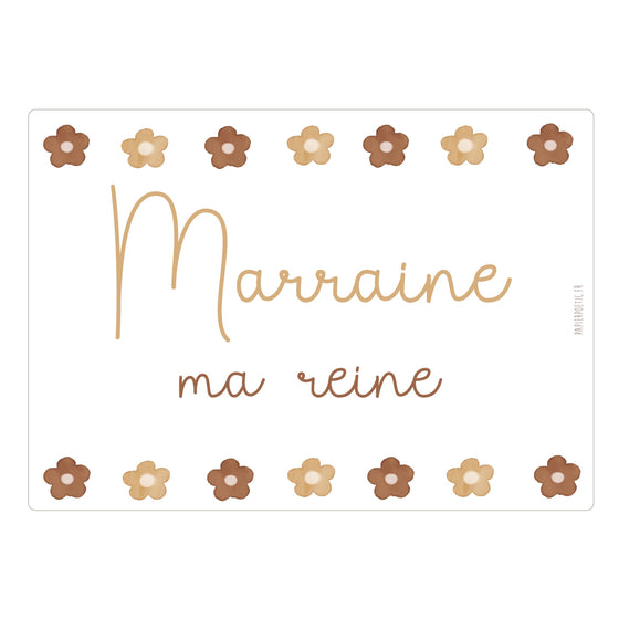 Carte "Marraine, ma reine", Papier Poetic.