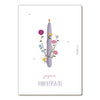 Carte anniversaire Papier Poetic avec bougie parme fleurie et illustration poétique pastel