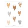 Carte postale cœurs tons beiges et motif léopard déco murale enfant concept store famille Amiens
