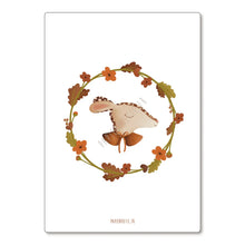  Carte postale Couronne Bichette avec lapin et fleurs – Papier Poetic