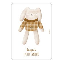  Carte postale Doudou lapin Automne Papier Poetic.