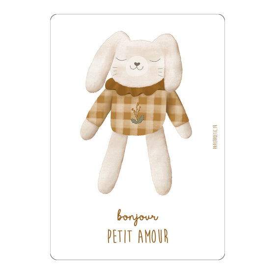 Carte postale Doudou lapin Automne Papier Poetic.