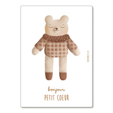  Carte postale ours blanc Petit Cœur illustration douce Papier Poetic