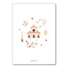 Carte Félicitations Baptême Papier Poetic avec église, ange et illustration poétique aux tons terracotta