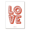 Carte postale LOVE lettres rétro lumineuses rose rouge papeterie moderne Saint-Valentin concept store famille