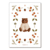 Carte postale ours et fleurs Papier Poetic