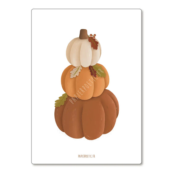 Carte postale pile de citrouilles automne Halloween décoration – Papier Poetic