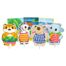  Cartes à lacer enfants Fête sur la plage avec animaux – Tiger Tribe