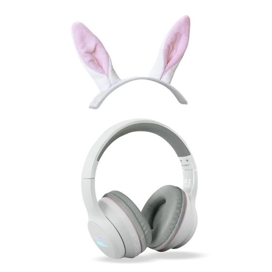 Casque audio enfant Bluetooth Kidywolf Lapin avec oreilles amovibles