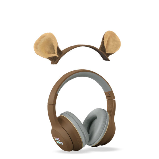 Casque audio enfant Bluetooth Kidywolf Ours avec oreilles amovibles
