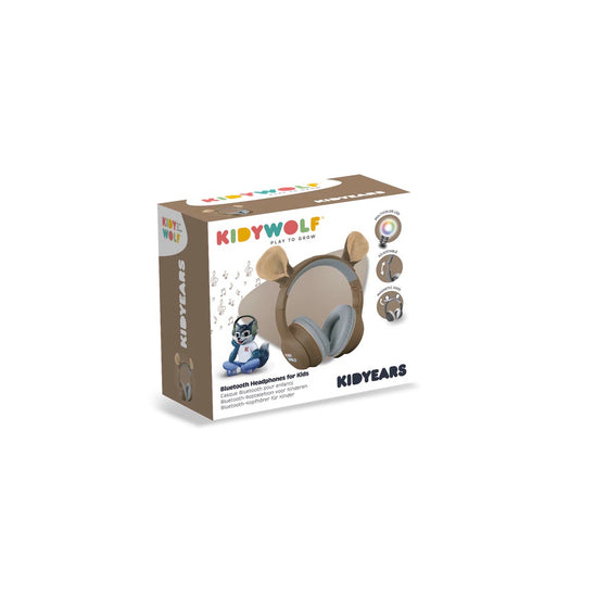 Casque audio enfant Bluetooth Kidywolf Ours avec oreilles amovibles