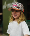Casquette enfant Hello Hossy imprimé léopard en coton biologique avec visière marron – accessoire enfant été tendance
