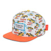Casquette enfant Hello Hossy Happy Ride motif voitures jaunes et visière orange – accessoire enfant été tendance