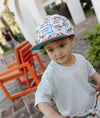 Casquette enfant Hello Hossy Happy Ride motif voitures jaunes et visière orange – accessoire enfant été tendance