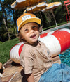 Casquette enfant Hello Hossy Mini Canyon orange et jaune avec filet violet – casquette trucker enfant été tendance