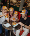 Casquette enfant Hello Hossy Mini Canyon orange et jaune avec filet violet – casquette trucker enfant été tendance