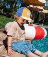 Casquette enfant Hello Hossy Mini Canyon orange et jaune avec filet violet – casquette trucker enfant été tendance