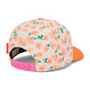 Casquette enfant Hello Hossy Springtime beige motif fleurs et visière orange – accessoire enfant été tendance