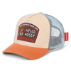 Casquette enfant Hello Hossy beige orange filet respirant style trucker