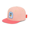 Casquette Hello Hossy Hightop rose et corail pour enfant avec broderie sneaker fleurie