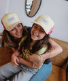 Casquette enfant Hello Hossy Mini Chupa jaune pastel avec filet rose