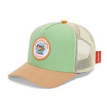  Casquette enfant Hello Hossy Surftrip verte et beige avec patch “Cool Kids Only”