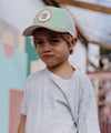 Casquette enfant Hello Hossy Surftrip verte et beige avec patch “Cool Kids Only”