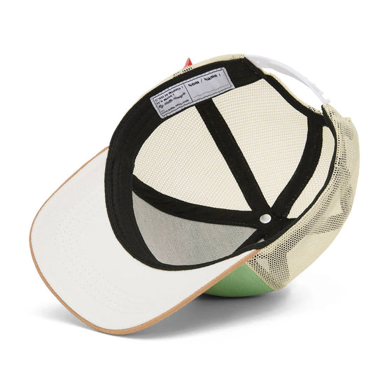 Casquette enfant Hello Hossy Surftrip verte et beige avec patch “Cool Kids Only”
