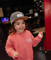 Casquette Hello Hossy velours Berry gris anthracite avec détails verts et orange pour enfant